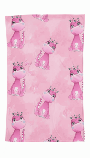 Custom Girl Dinosaur Blanket for Toddlers & Kids - NekoKids
