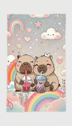 Personalized Capybara Blanket Rainbows Kids- NekoKids