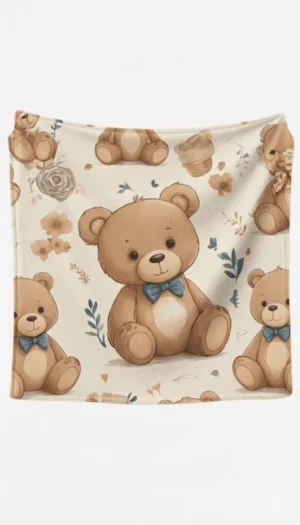 Personalized Bowtie Teddy Bear Blanket - NekoKids