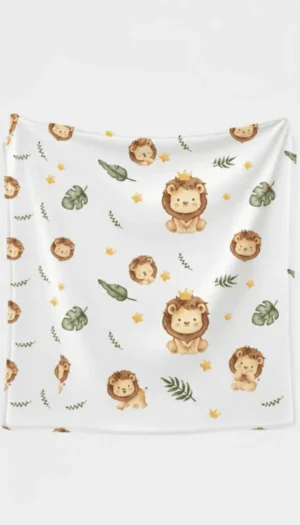 Personalized Royal Lion Blanket for Kids - NekoKids
