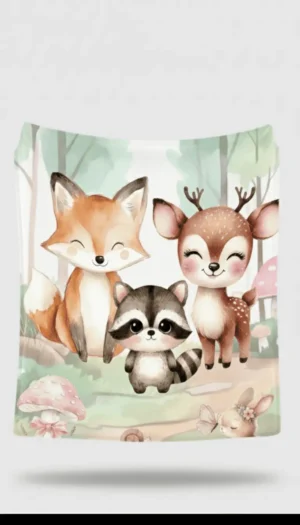 Personalized Woodland Friends for Kids Blanket - NekoKids